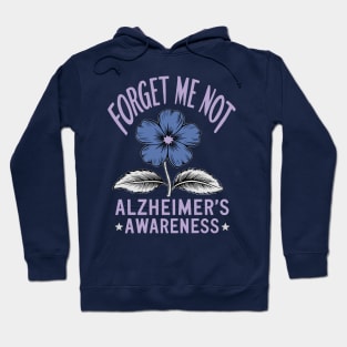 Forget Me Not Alzheimer's Awareness Colorful Design Hoodie